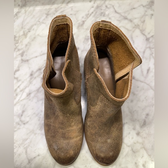 Diba True Walnut Grove Distressed Leather Western Booties, size 7 - Picture 6 of 7